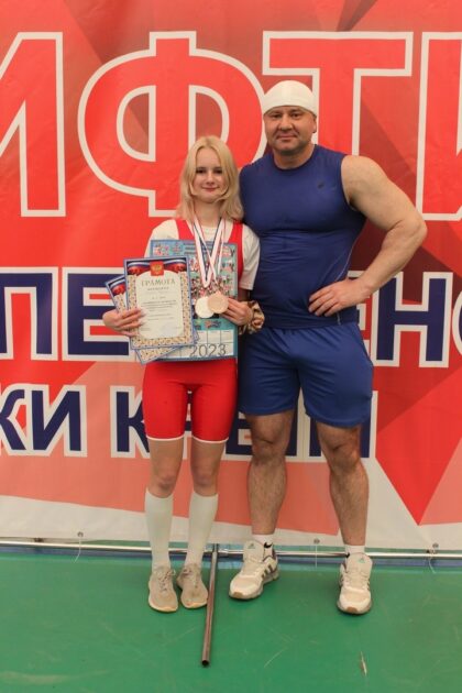 Надежда Гнатко с тренером Андриановым Виктором